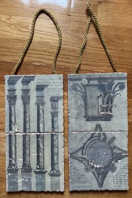 Fresco Master Wall Tile Collection Empire Arts Handcraft Vintage Miami EE. UU. Set 2 Foto 1 de 4