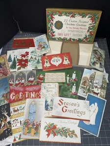22 Vintage unused Christmas greeting cards and envelopes - Picture 1 of 6