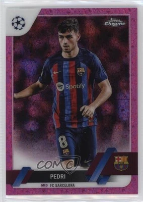 2022 Topps Chrome UEFA Club Competitions Pink Mini-Diamond Refractor /175 Pedri - Image 1 of 2