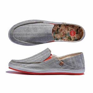 Herren Größe 6-12 UIN Slipper Schuhe Canvas bequem "Formentera 2 - hellgrau" - Bild 1 von 9