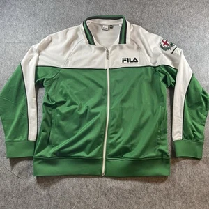 Vintage FILA Sport ITALIA Italy SOCCER Football TRACK JACKET Green White Large - Picture 1 of 12
