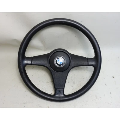 Volante deportivo de cuero 385 mm OEM 84-93 BMW E30 serie 3 E28 E24 dañado Foto 1 de 4