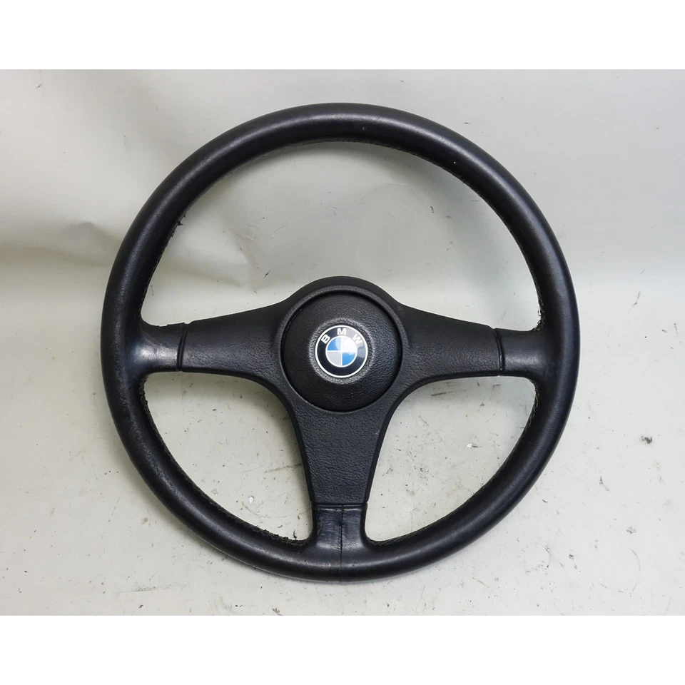 Volante esportivo de couro danificado 84-93 BMW E30 3-Series E28 E24 385 mm fabricante de equipamento original - Imagem 1 de 4