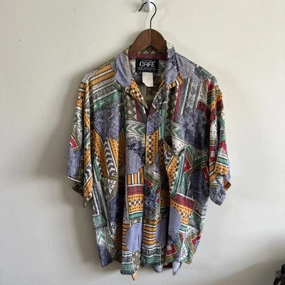 Camisa De Colección Años 80-90 Para Hombre "Café" Usada Rayón Manga Corta Hecha en EE. UU. Foto 1 de 4