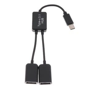 USB 3.1 Type C Mâle C Mâle Double USB 2.0 2 En 1 Câble D'adaptateur De Moyeu - Photo 1/5