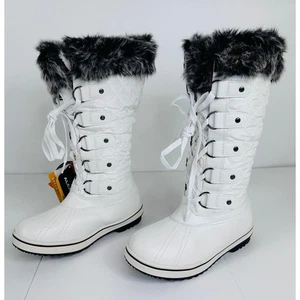Aleader Damen Schneestiefel weiß Größe 6 Thinsulate Outdoor Winter wasserdicht - Bild 1 von 13