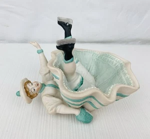 Vintage Porcelain Figurine Trinket Dish Kitschy Bloomer Girl in Ice Skates Japan - Picture 1 of 11