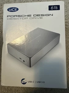 LaCie Porsche Design Desktop Drive 6TB Model#STFE6000100 USB-C/USB3.0 Brand-New - Picture 1 of 2