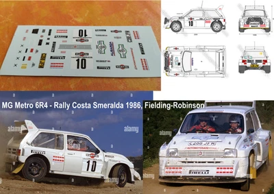 Decals 1:43 MG Metro 6R4, Rally Costa Smeralda 1986, Fielding (artigianali) - Immagine 1 di 2