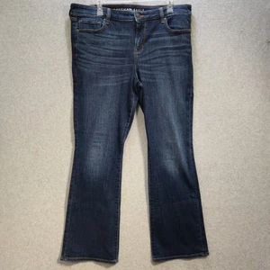 AMERICAN EAGLE Jeans Womens Size 16 High Rise Skinny Kick Boot Medium Wash Denim - Picture 1 of 12