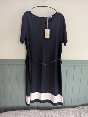 Jacques Vert Navy/Cream Shift Dress size 22 - Image 1 of 4