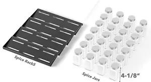 28 Spice Jars, Labels, Drawer Rack, and Funnel - Picture 1 of 10