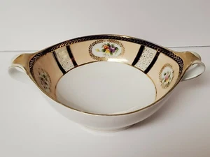 NORITAKE serving bowl dish JAPAN cobalt blue gold laurels N2022 - Picture 1 of 12