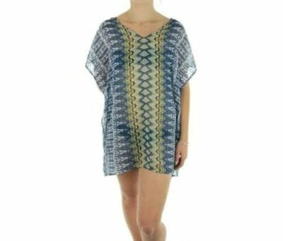 O'Neill Womens Swim Cover Up Size Small Blue Multi Bali Print Semi Sheer NWT - Image 1 of 4