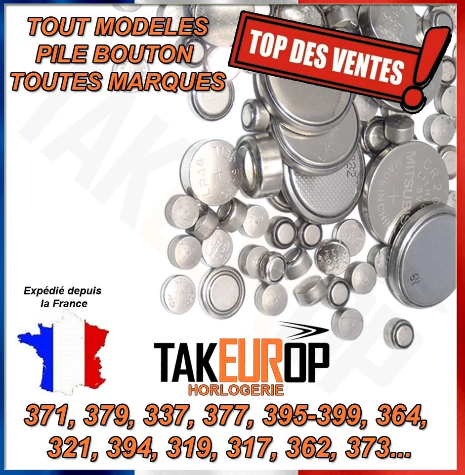 Piles bouton montre 373 317 337 399 395 321 364 319 321 394 362 Argent Alcaline - Immagine 1 di 1