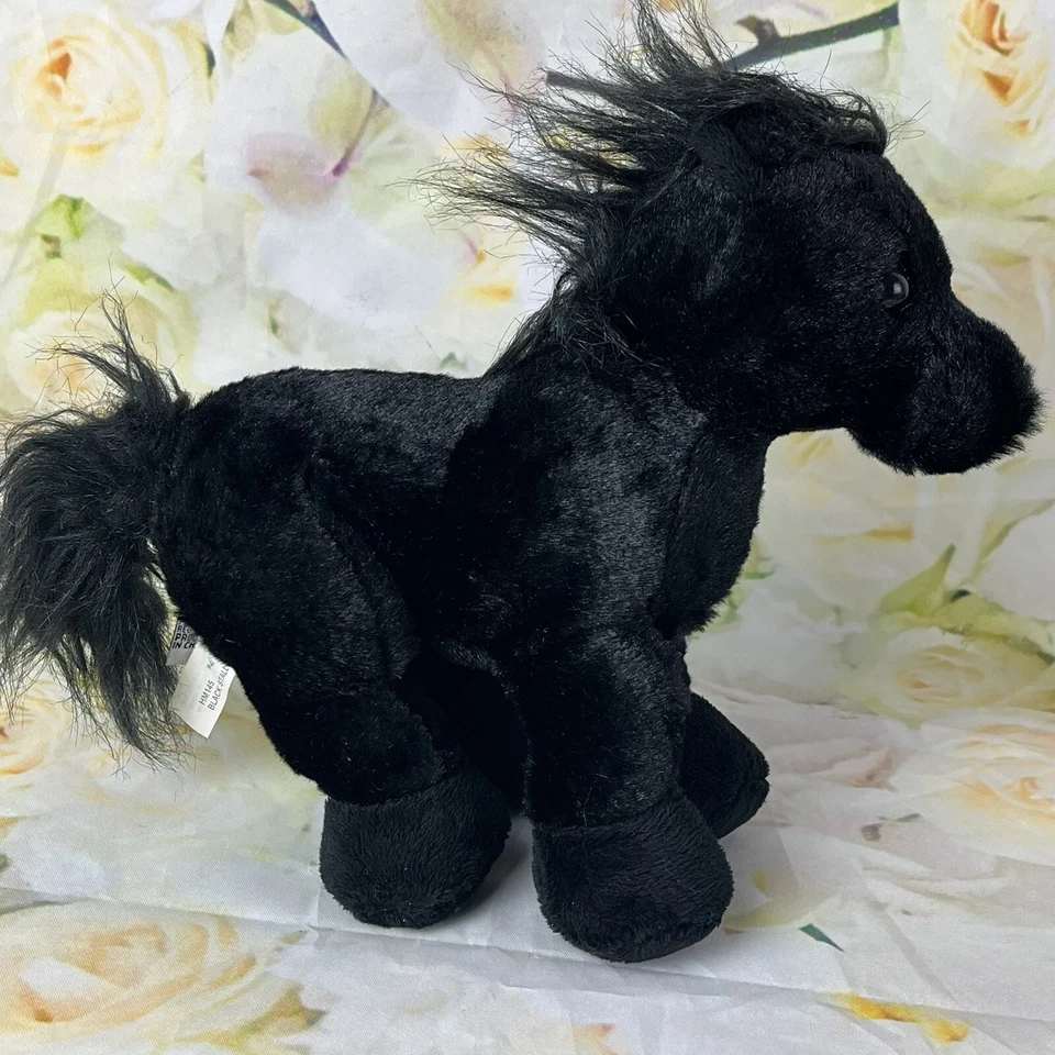 Peluche Ganz Webkinz Semental Negro Frisón Caballo Negro HM145 Sin Código Retirado Foto 1 de 4