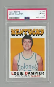 1971 Topps #224 LOUIE DAMPIER PSA 6 EX-MT Kentucky Colonels' HOF RC - Picture 1 of 2