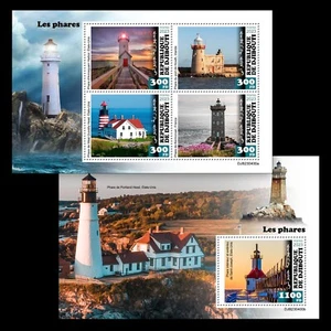 Lighthouses USA Irland France MNH Stamps 2023 Djibouti M/S + S/S - Picture 1 of 3