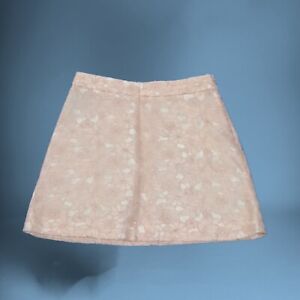 Topshop Peach Textured Zip Up Mini Skirt Womens Size 8 (HR11)