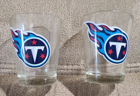 One Tennessee Titans Logo NFL Shot Glass AFC South Former Houston Oilers Cover