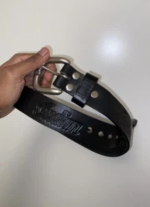 Vintage Indian Motorcycle Black Leather Belt Waist 26” - Picture 1 of 4