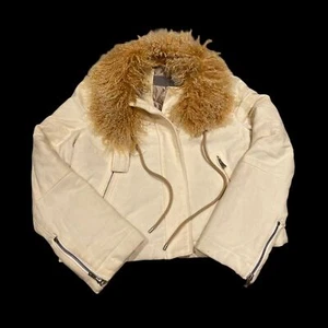 ZOE JORDAN Sheepskin Afghan Jacket Kari Cream Ecru White Mongolian UK 10/12 - Bild 1 von 10