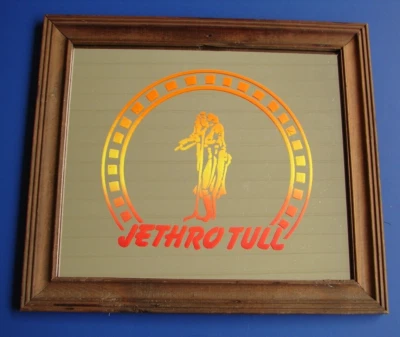 RARE JETHRO TULL AQUALUNG 1970'S Carnival Prize Mirror Wood Framed Painted Glass - Image 1 of 4