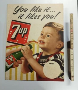 1952 7UP Store Display You Like It It Likes You 7-up Soda Baby Standee Easelback - Picture 1 of 3