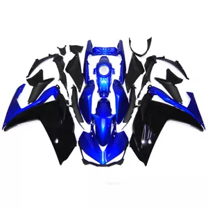 Bodywork fit for 2014 2016 2018 YZF R3 R25 Yamaha Injection Fairings Black Blue - Picture 1 of 10