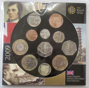 The Royal Mint 2009 Coin Collection UK Brilliant Uncirculated - Picture 1 of 2