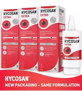 Hycosan Extra 3x pack Preservative Free DRY Eye Drops RECOMMENDED BY OPTICIANS - Picture 1 of 7