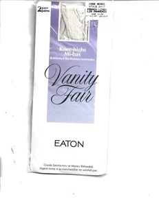 New Sealed Vanity Fair 2 Pair Knee-highs, Reinforced Toe, French Linen Color - Picture 1 of 1