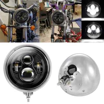 7" LED Headlight Hi/Lo Beam Housing Bucket For Harley Heritage Softail Foto 1 de 4