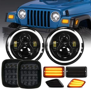 Kit de luces traseras LED redondas de 7" y marcador lateral para Jeep Wrangler TJ - Imagen 1 de 12