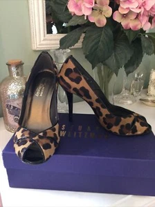 BNIB Ladies Stuart Weitzman for Russell & Bromley Animal Hide Peep Toe - Picture 1 of 8