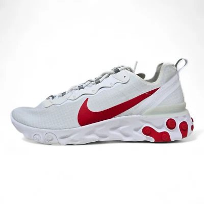 Nike React Element 55 White Red Men's Trainers (BQ6167 102) 90 95 97 98 TN - Image 1 of 4