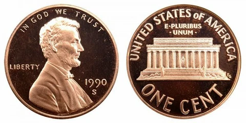 1990  S DCAM PROOF  LINCOLN CENTS (1 COIN) Cover