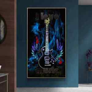 Music Cool Guitar Art Canvas Posters Paintings Canvas Prints Wall Art