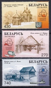 Belarus 2003 Wooden Architecture 3 MNH stamps - Picture 1 of 1