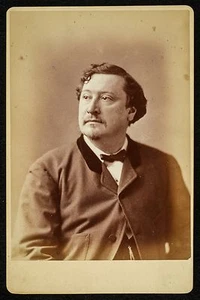 Vintage c1870 Taxikarte FOTO von CHARLES FECHTER (1824-1879) Bühne SCHAUSPIELER Gurney - Bild 1 von 2