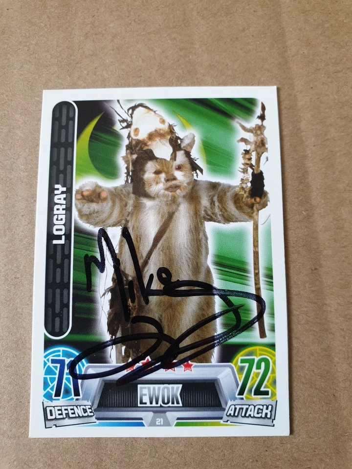 Star Wars MIKE EDMONDS Signed "ALLIANCE EWOK" Topps Force Attax Card ROTJ - Image 1 of 1