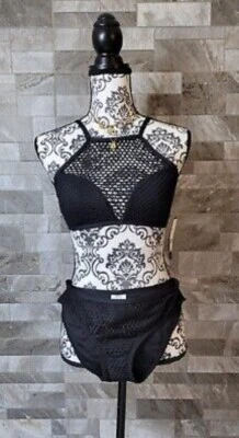 KENNETH COLE SWIMWEAR BIKINI SET WOMANS MEDIUM COLOR BLACK MSRP$123.00 - Image 1 of 4