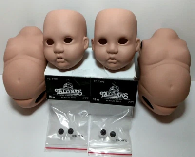 De colección. Kay McKee 1992 2x cabeza de muñeca bebé, 2 juegos ojos de Tallina, 2x torso/cuerpo Foto 1 de 4
