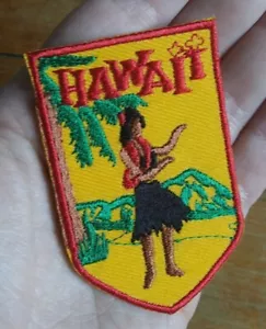 Vintage Hula Dancer Hawaii Hawaiian Travel Souvenir Collectors Sew On Patch - Picture 1 of 6