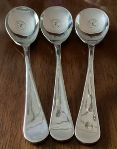 MANOR 3 Soup Spoons Stainless 18/10 Flatware J A HENCKELS China 7 3/8" Used - Picture 1 of 4