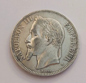 Francia 5 Francos 1870 Emperador Nápoles III París - Imagen 1 de 2