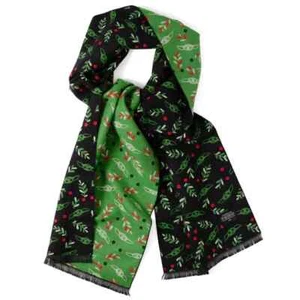 Star Wars Grogu Holiday Black and Green Scarf - Picture 1 of 7