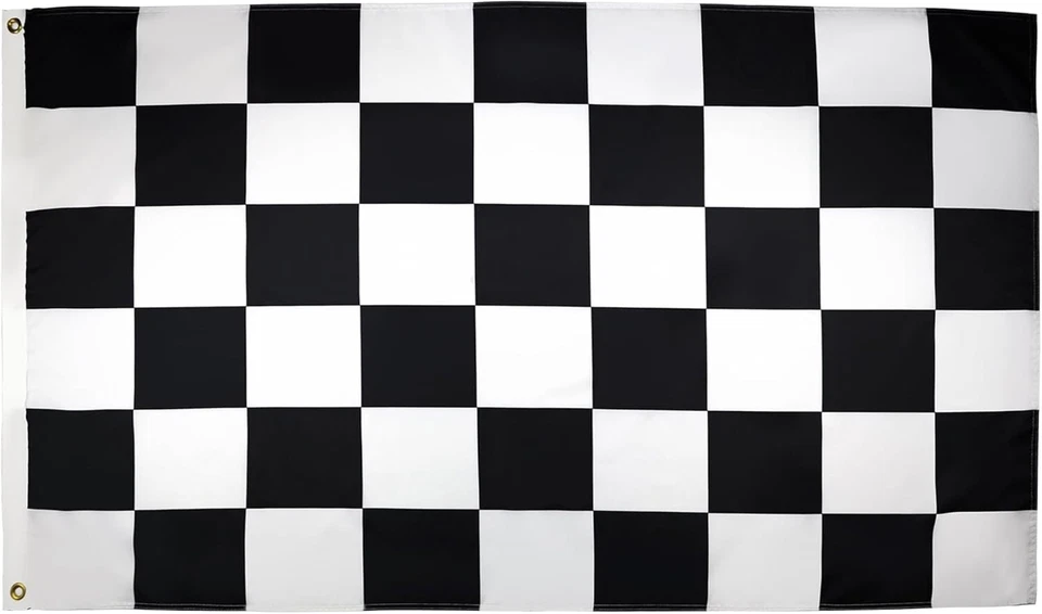 Black and White Check Large Flag 5ft x 3ft LARGE CHEQUERED Newcastle F1 - Image 1 of 1
