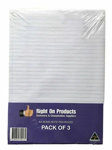 NOTEPAD Ruled Writing School Office Note Pad Memo Book Writing Pads A4 - Picture 1 of 8