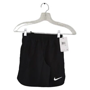 Nike Boys Youth Black Swim Shorts Polyester Elastic Waist Drawstring Size 7 NWT - Picture 1 of 3